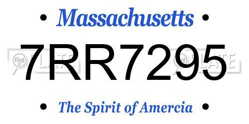 7RR7295 Massachusetts License Plate