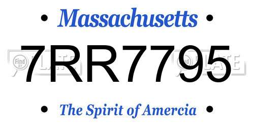 7RR7795 Massachusetts License Plate