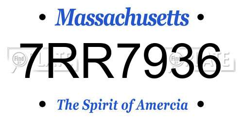 7RR7936 Massachusetts License Plate