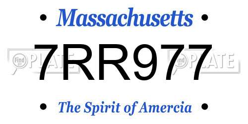 7RR977 Massachusetts License Plate