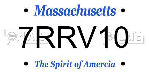 7RRV10 Massachusetts License Plate