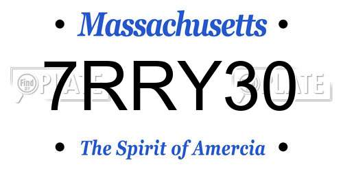 7RRY30 Massachusetts License Plate