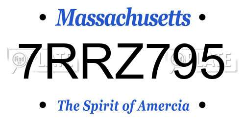 7RRZ795 Massachusetts License Plate