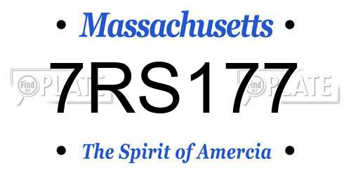 7RS177 Massachusetts License Plate