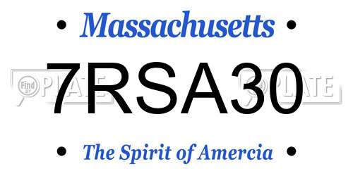 7RSA30 Massachusetts License Plate