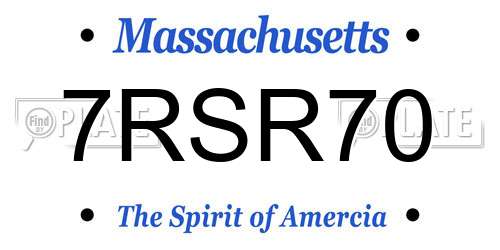 7RSR70 Massachusetts License Plate