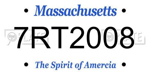 7RT2008 Massachusetts License Plate