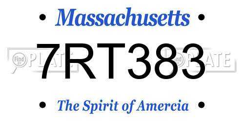 7RT383 Massachusetts License Plate