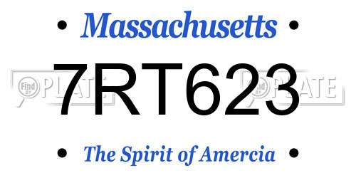 7RT623 Massachusetts License Plate