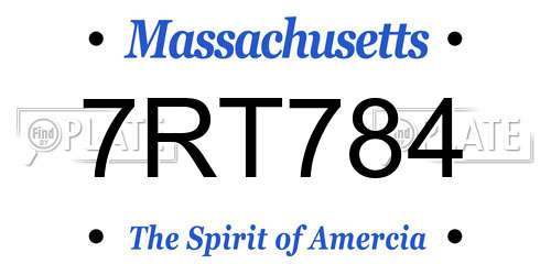 7RT784 Massachusetts License Plate