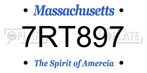 7RT897 Massachusetts License Plate