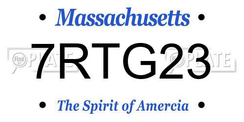 7RTG23 Massachusetts License Plate