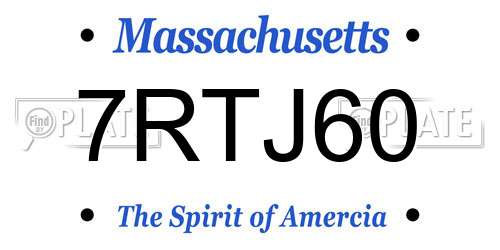 7RTJ60 Massachusetts License Plate