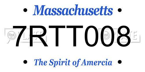 7RTT008 Massachusetts License Plate