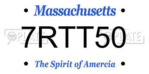 7RTT50 Massachusetts License Plate