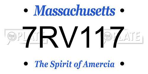 7RV117 Massachusetts License Plate