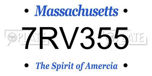 7RV355 Massachusetts License Plate