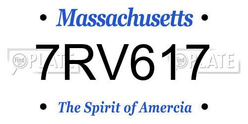 7RV617 Massachusetts License Plate