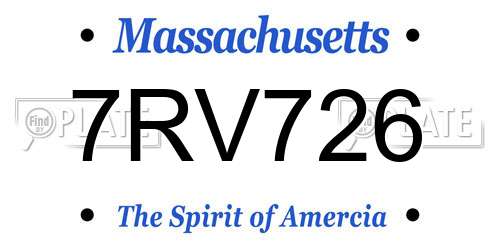 7RV726 Massachusetts License Plate