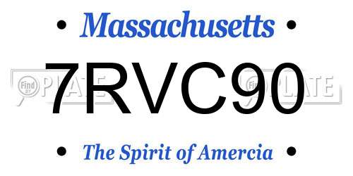 7RVC90 Massachusetts License Plate