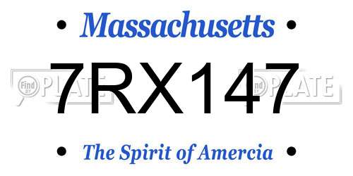7RX147 Massachusetts License Plate