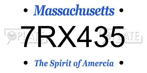 7RX435 Massachusetts License Plate