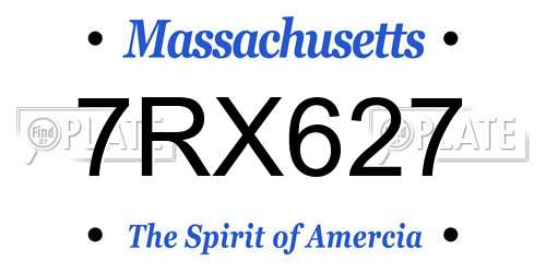 7RX627 Massachusetts License Plate