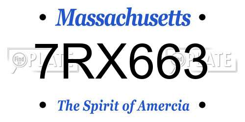 7RX663 Massachusetts License Plate