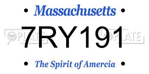 7RY191 Massachusetts License Plate