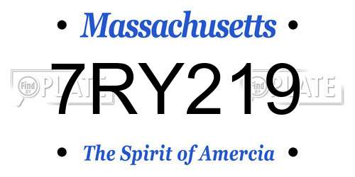 7RY219 Massachusetts License Plate