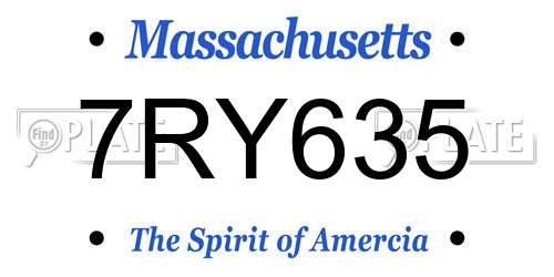 7RY635 Massachusetts License Plate