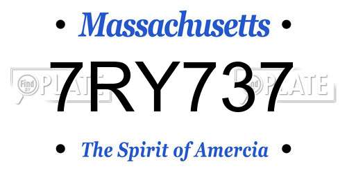 7RY737 Massachusetts License Plate