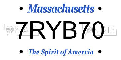 7RYB70 Massachusetts License Plate