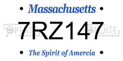 7RZ147 Massachusetts License Plate