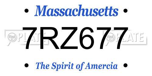 7RZ677 Massachusetts License Plate