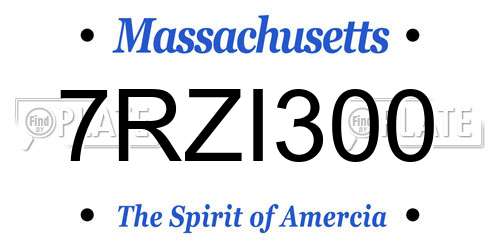 7RZI300 Massachusetts License Plate