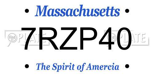 7RZP40 Massachusetts License Plate