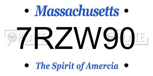 7RZW90 Massachusetts License Plate