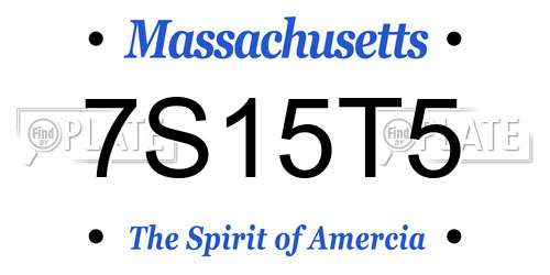 7S15T5 Massachusetts License Plate