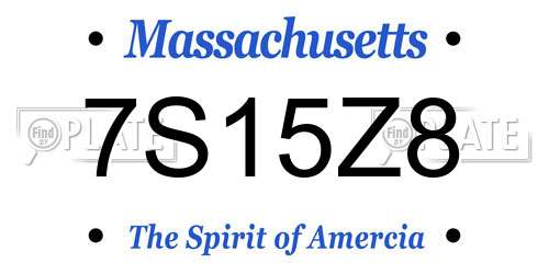 7S15Z8 Massachusetts License Plate