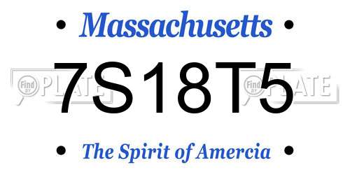 7S18T5 Massachusetts License Plate