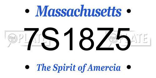 7S18Z5 Massachusetts License Plate