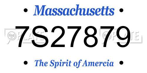 7S27879 Massachusetts License Plate