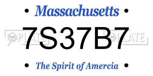 7S37B7 Massachusetts License Plate