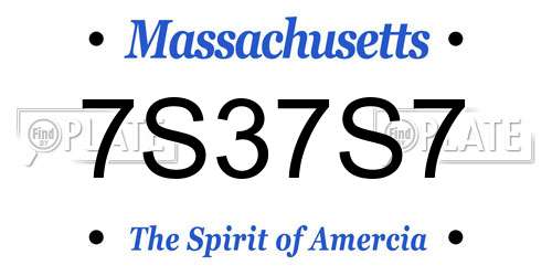 7S37S7 Massachusetts License Plate