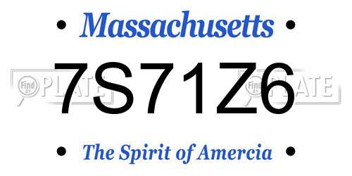 7S71Z6 Massachusetts License Plate