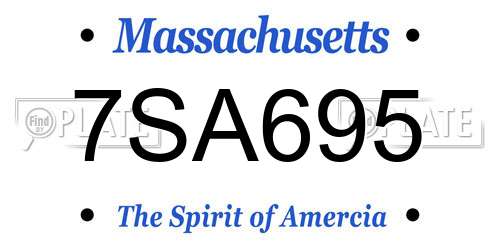 7SA695 Massachusetts License Plate