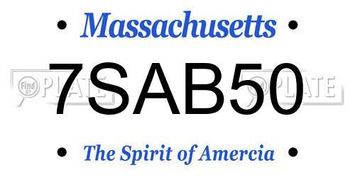 7SAB50 Massachusetts License Plate