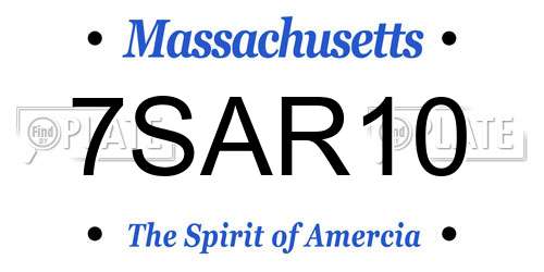 7SAR10 Massachusetts License Plate