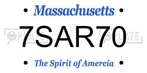 7SAR70 Massachusetts License Plate
